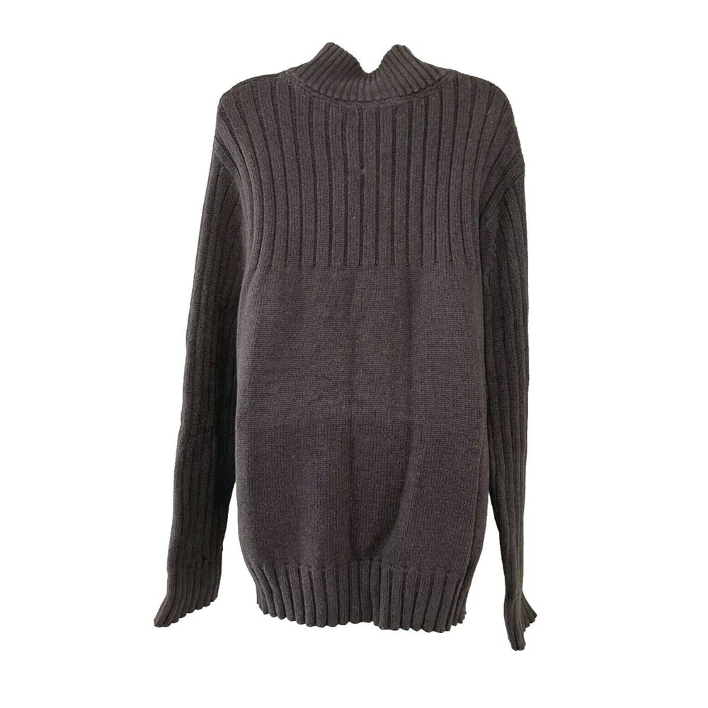 Great Northwest Men's Pullover Sweater Brown Mock Neck 1/4 Zip Ribbed Size XXL - Picture 4 of 10